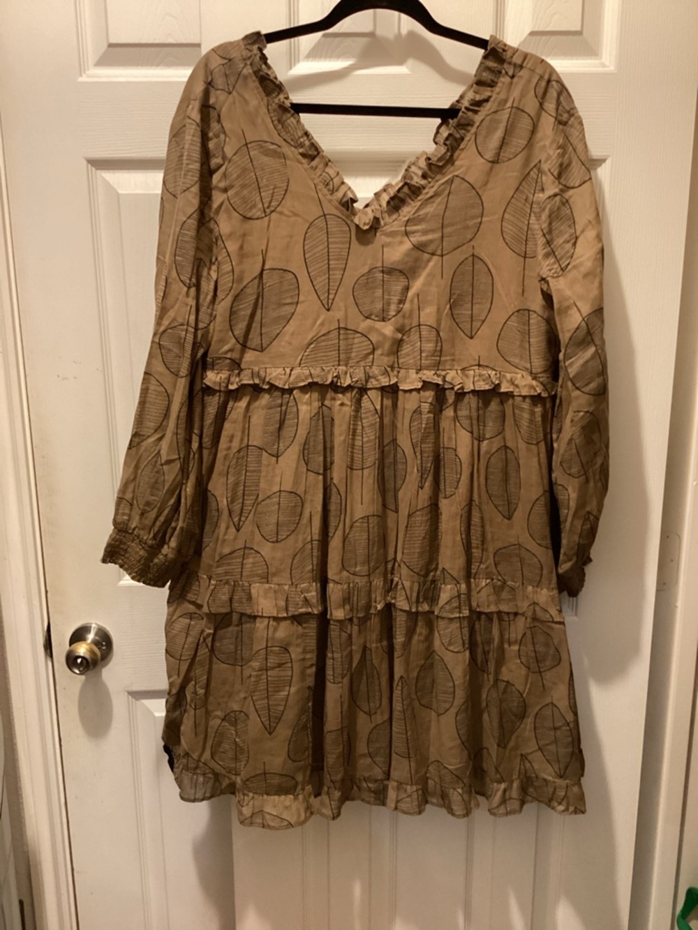 Crosstree Lane Ruffled Tunic Top/ dress  in Camel